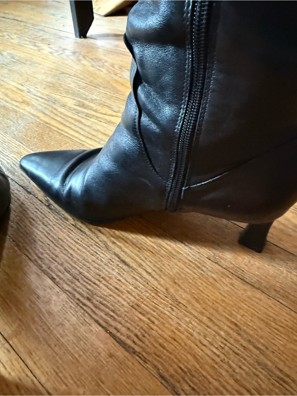 Naturalizer Deesha Black Pointed-Toe Knee-High Heeled Boots - Picture 7 of 9